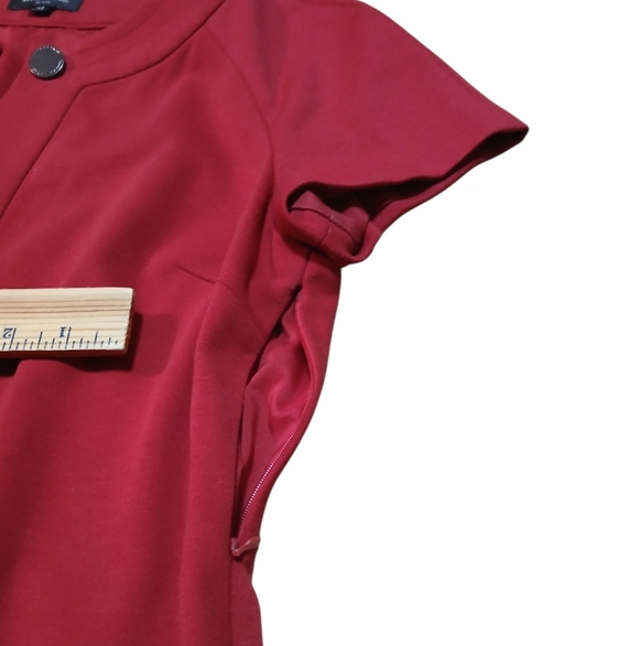 Tahari Women's Size 12P Vibrant Red Midi Dress - Picture 7 of 7